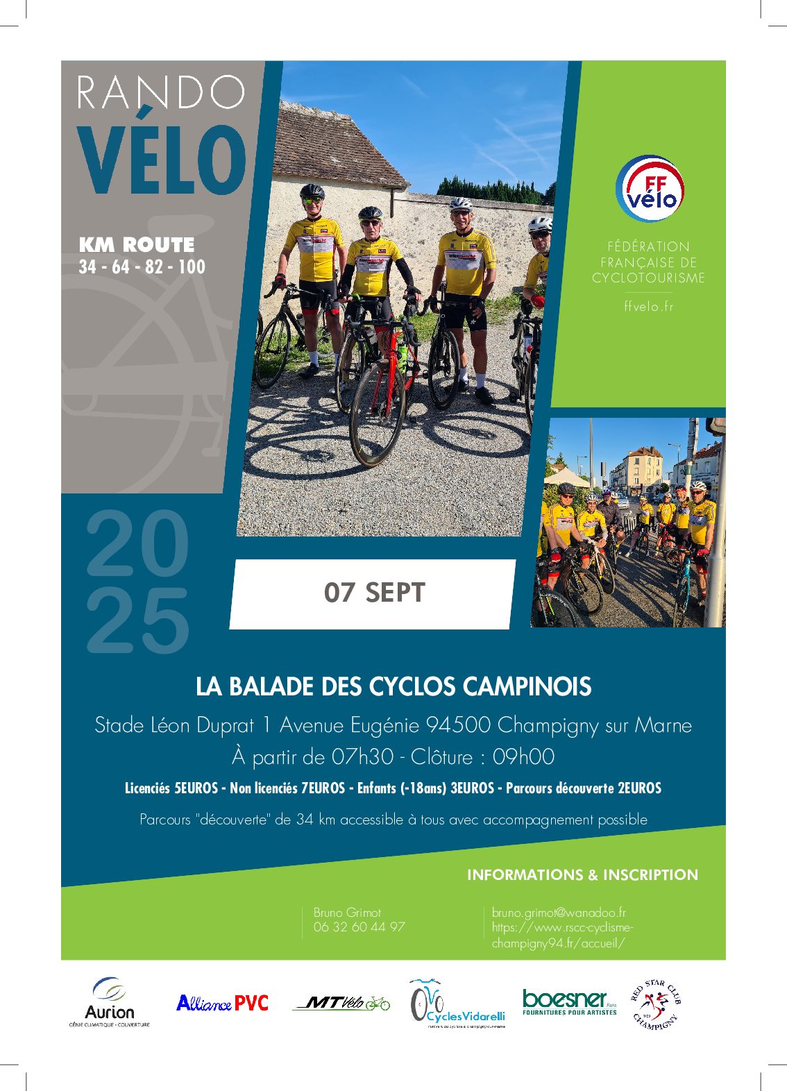 Balade cyclos campinois 2025 Affiche FFVélo
